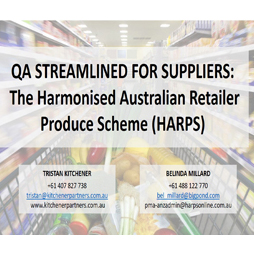 QA streamlined for suppliers: The Harmonised Australian Retailer Produce Scheme (HARPS)