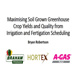 Maximising soil-grown greenhouse crop yields and quality from irrigation and fertigation scheduling