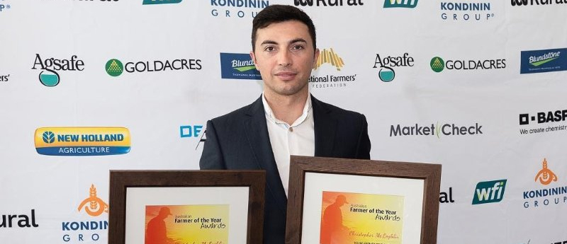 Victorian mushroom grower Chris McLoghlin has won the Kondinin Group and ABC Rural 2018 Young Australian Farmer of the Year award.