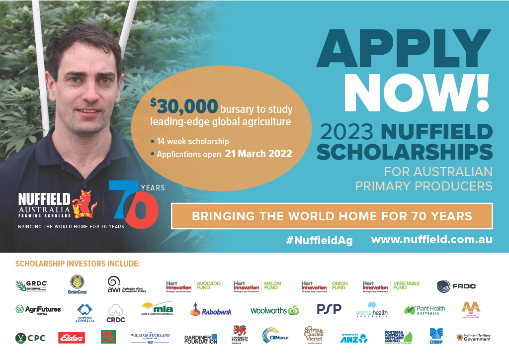 Applications open: 2023 Nuffield Scholarships